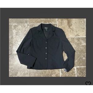 Rafaella Women's Size 10 Black Blazer with Button Closure